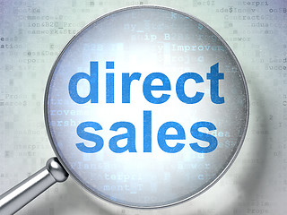 Image showing Marketing concept: Direct Sales with optical glass