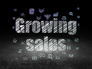 Image showing Finance concept: Growing Sales in grunge dark room