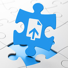 Image showing Web development concept: Upload on puzzle background