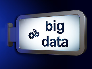 Image showing Data concept: Big Data and Gears on billboard background