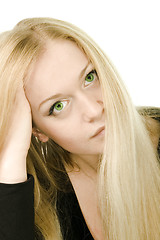 Image showing young attractive green-eyed woman