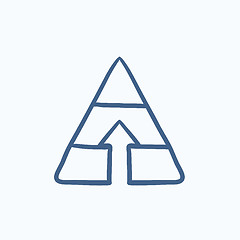 Image showing Pyramid with arrow up sketch icon.