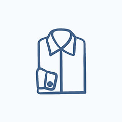 Image showing Folded male shirt sketch icon.