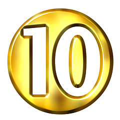 Image showing 3D Golden Framed Number 10