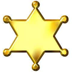 Image showing 3D Golden Sheriff's Badge
