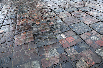 Image showing stone road after rain