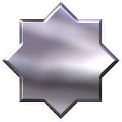Image showing 3D Silver 8 Point Star