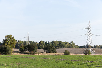 Image showing High-voltage power poles