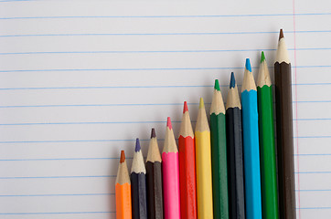 Image showing Colored pencils and paper