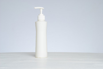 Image showing Pumper dispenser of shampoo ,soap baht