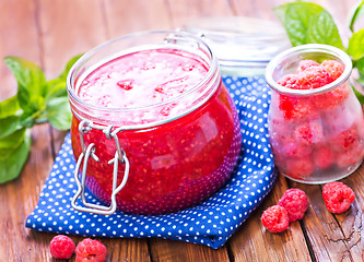 Image showing raspberry and jam