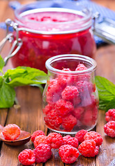 Image showing raspberry and jam