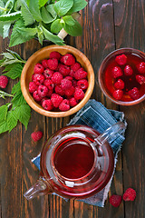 Image showing raspberry and tea