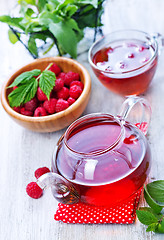 Image showing raspberry and tea