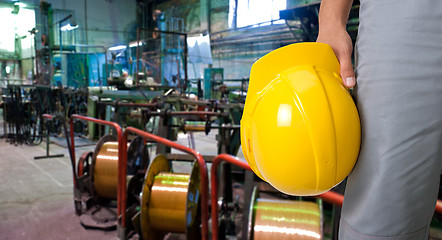 Image showing Worker with safety helmet