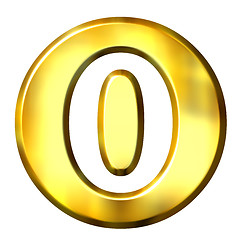 Image showing 3D Golden Framed Number 0