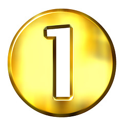 Image showing 3D Golden Framed Number 1