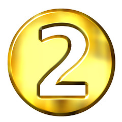 Image showing 3D Golden Framed Number 2