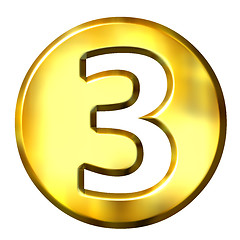 Image showing 3D Golden Framed Number 3