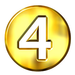 Image showing 3D Golden Framed Number 4