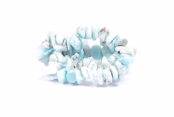 Image showing Splintered larimar chain on white background