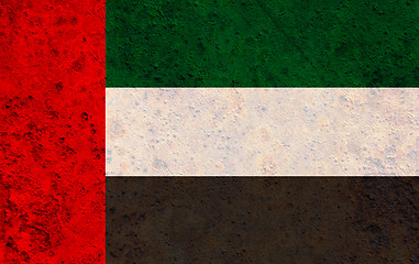 Image showing Flag on rusty metal