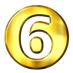 Image showing 3D Golden Framed Number 6