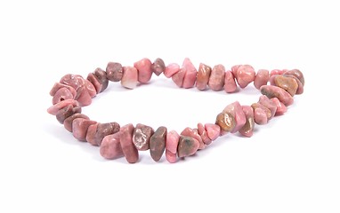 Image showing Splintered rhodonite chain on white background