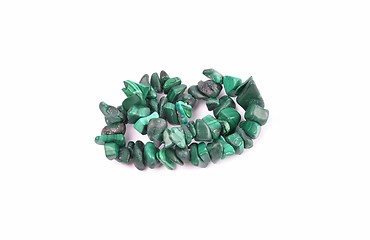 Image showing Splintered malachite chain on white background