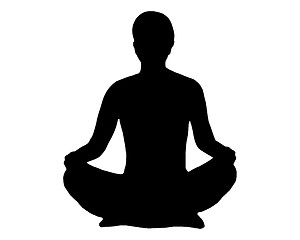 Image showing Silhouette of woman doing yoga