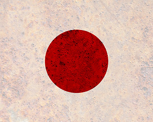 Image showing Flag on rusty metal