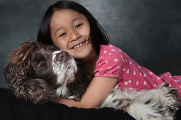 Image showing Child and dog