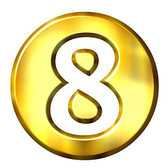 Image showing 3D Golden Framed Number 8