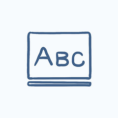 Image showing Letters abc on blackboard sketch icon.