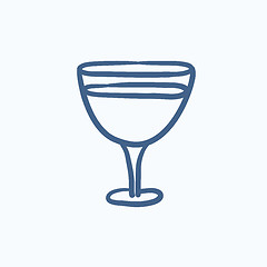 Image showing Glass of wine sketch icon.