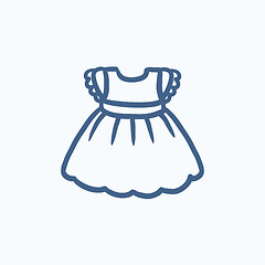 Image showing Baby dress sketch icon.