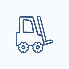 Image showing Forklift sketch icon.