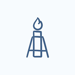 Image showing Gas flare sketch icon.