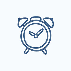 Image showing Alarm clock sketch icon.