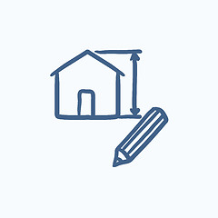 Image showing House design sketch icon.