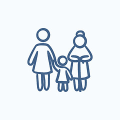 Image showing Family sketch icon.