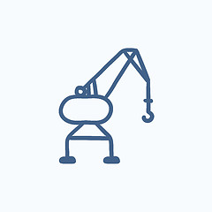 Image showing Harbor crane sketch icon.