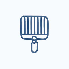 Image showing Empty barbecue grill grate sketch icon.