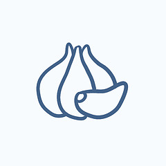 Image showing Garlic sketch icon.