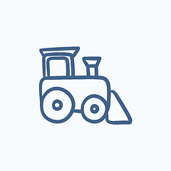 Image showing Toy train sketch icon.