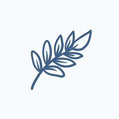 Image showing Palm branch sketch icon.