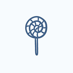 Image showing Spiral lollipop sketch icon.