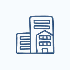 Image showing Residential buildings sketch icon.