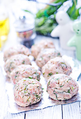 Image showing raw meat balls