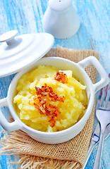 Image showing mashed potato with fried onion